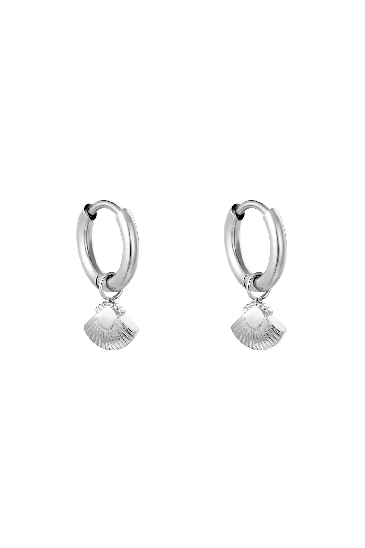Earrings Shell Silver Stainless Steel