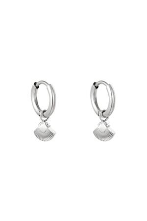 Earrings Shell Silver Stainless Steel h5 