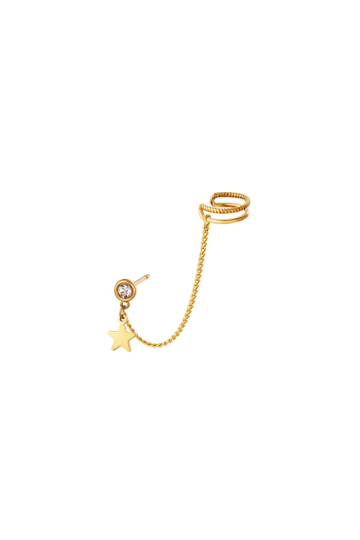 Stainless steel ear cuff star Gold color 2