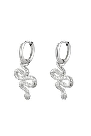 Earrings Shiny Serpent Silver Stainless Steel h5 