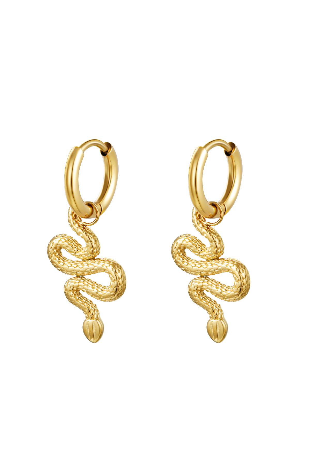 Gold / Earrings Shiny Serpent Gold Stainless Steel 