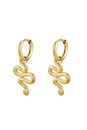 Earrings Shiny Serpent Gold Stainless Steel h5 