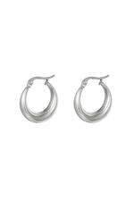 Silver / Earrings Arched Silver Stainless Steel Immagine2