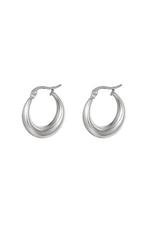 Earrings Arched Silver Stainless Steel h5 