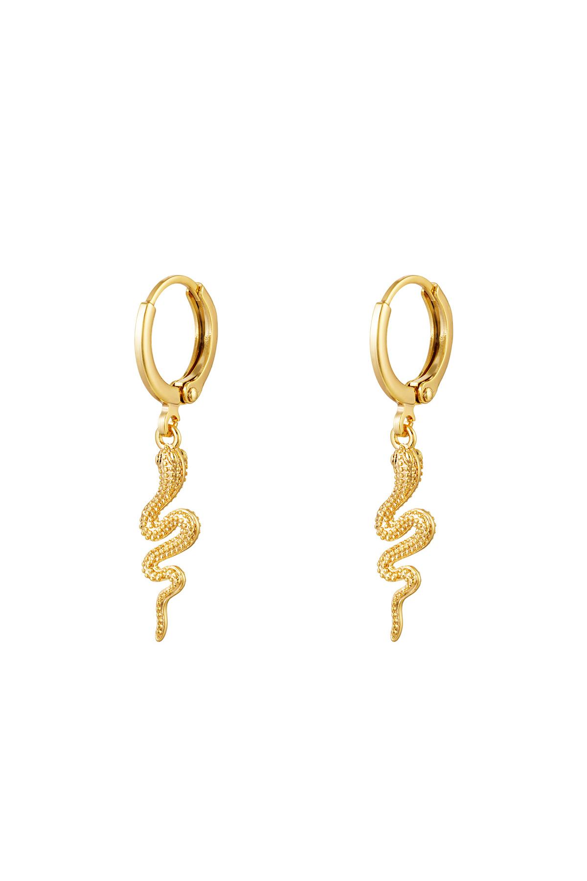 Earrings Special Snake Gold Color Gold Color Plated