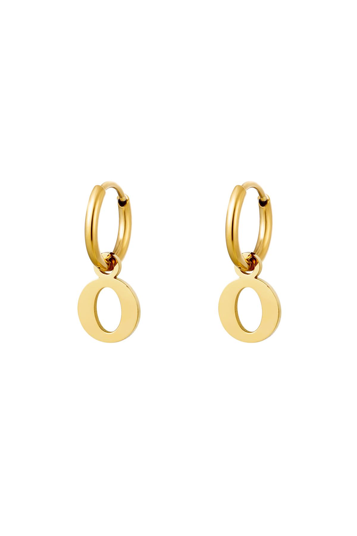 Pendientes Acero Inoxidable Oro Inicial O