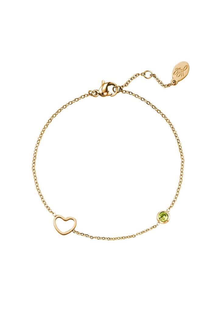 Bracciale Birthstone in oro agosto Mint Stainless Steel 
