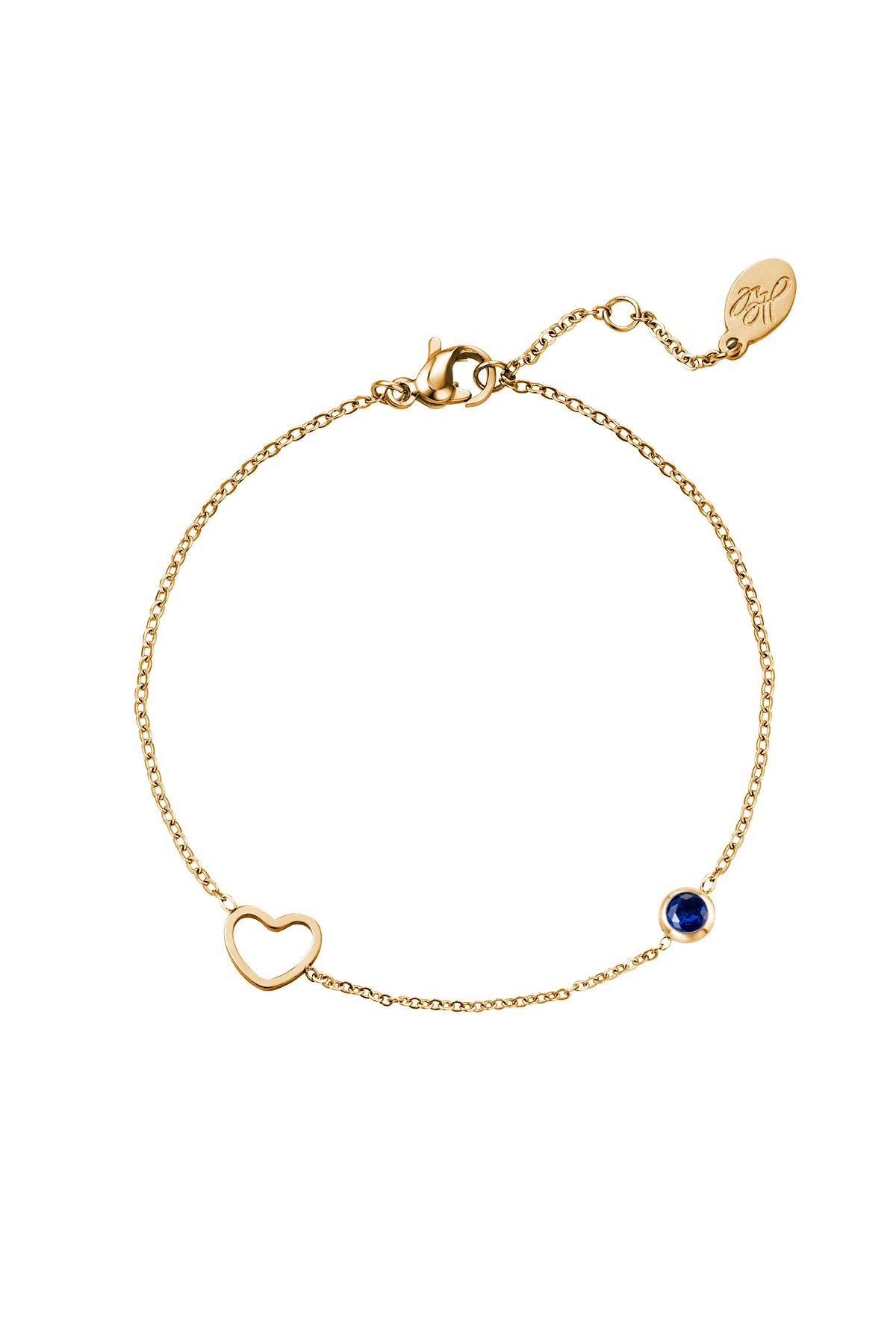 Blue / Birthstone bracelet September gold Blue Stainless Steel Picture9