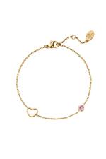 Pink / Birthstone bracelet October gold Pink Stainless Steel Picture9