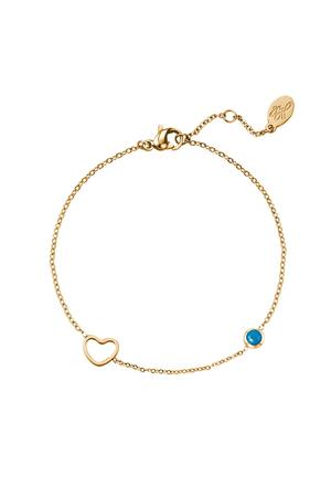 Birthstone bracelet December gold Dark Blue Stainless Steel h5 