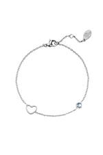 Light Blue / Birthstone bracelet March silver Light Blue Stainless Steel Picture11
