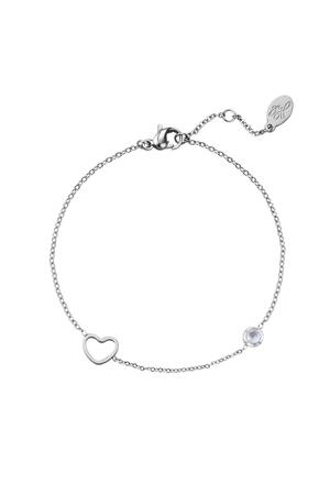 Birthstone bracelet June silver Transparent Stainless Steel h5 