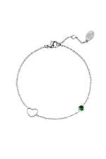 Green / Birthstone bracelet May silver Green Stainless Steel Picture9
