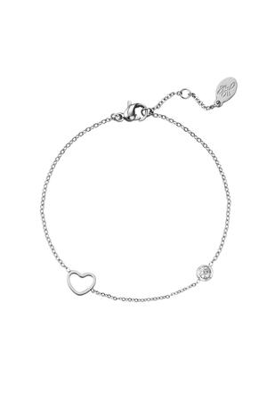 Birthstone bracelet April silver White Stainless Steel h5 