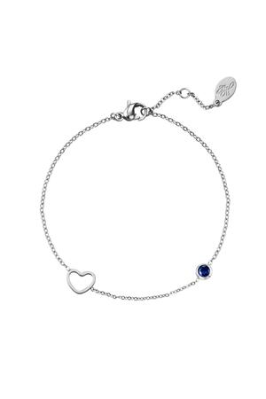 Bracelet pierre de naissance septembre argent Bleu Acier inoxydable h5 