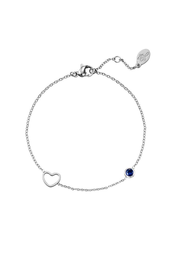 Bracciale Birthstone in argento settembre Blue Stainless Steel 
