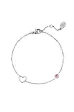 Pink / Birthstone bracelet October silver Pink Stainless Steel Picture4