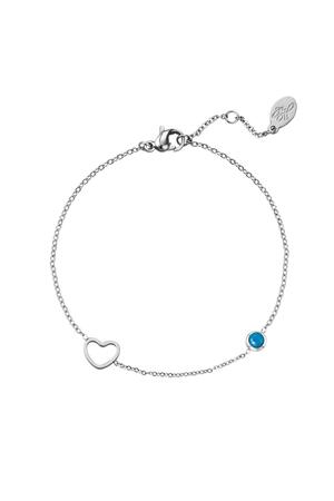 Birthstone bracelet December silver Dark Blue Stainless Steel h5 