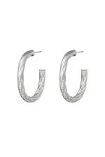 Silver / Ear studs twisted hoops Silver Stainless Steel Picture2