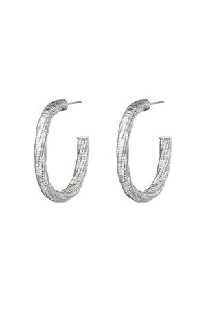 Ear studs twisted hoops Silver Stainless Steel h5 