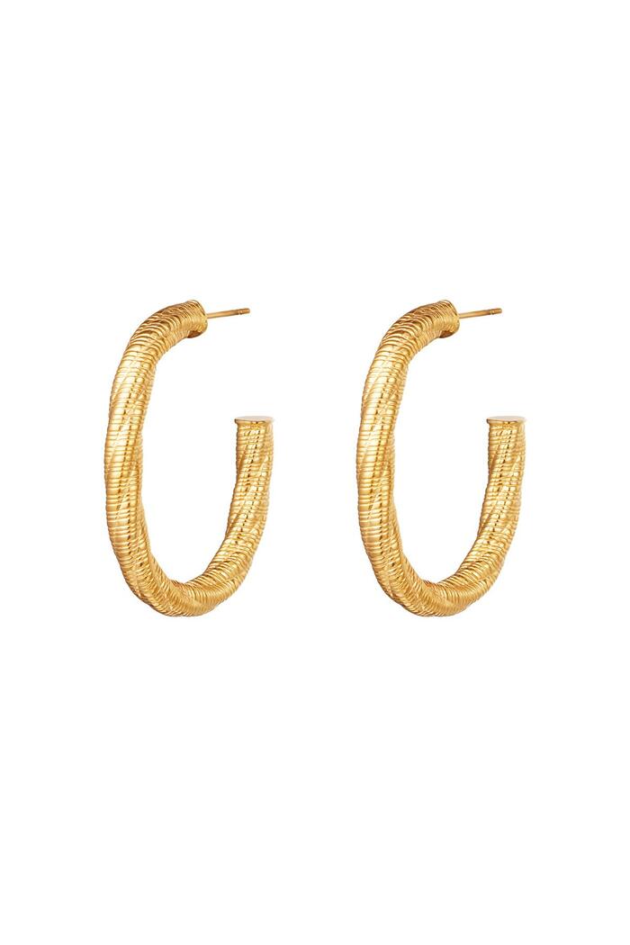 Ear studs twisted hoops Gold Stainless Steel 