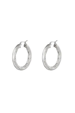 Hoops twisted small Silver Stainless Steel h5 