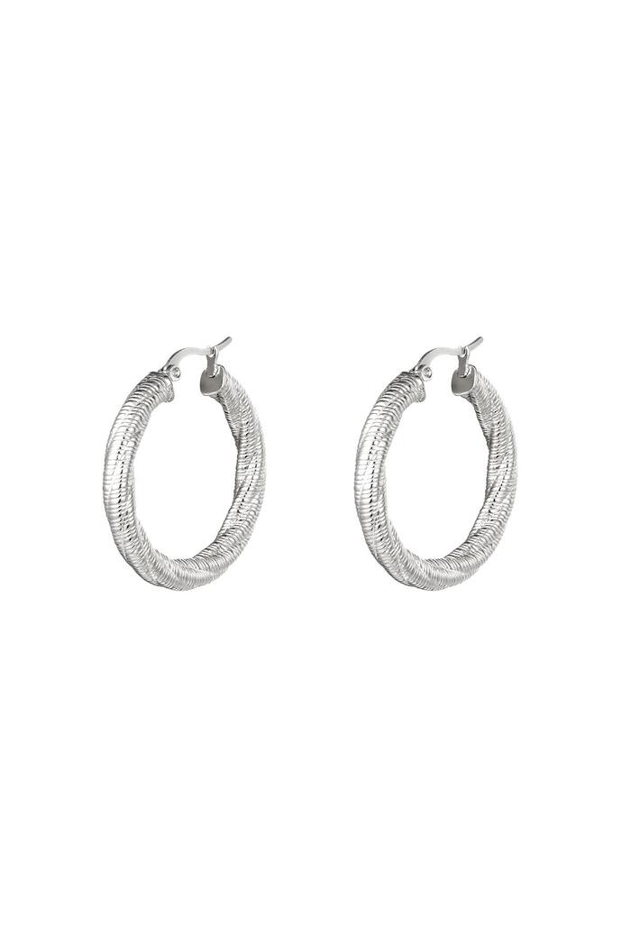 Hoops twisted small Silver Stainless Steel 