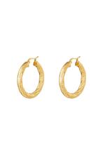 Gold / Hoops twisted small Gold Stainless Steel Picture2