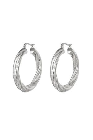 Hoops twisted large Silver Stainless Steel h5 