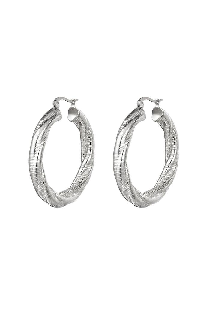 Hoops twisted large Silver Stainless Steel 