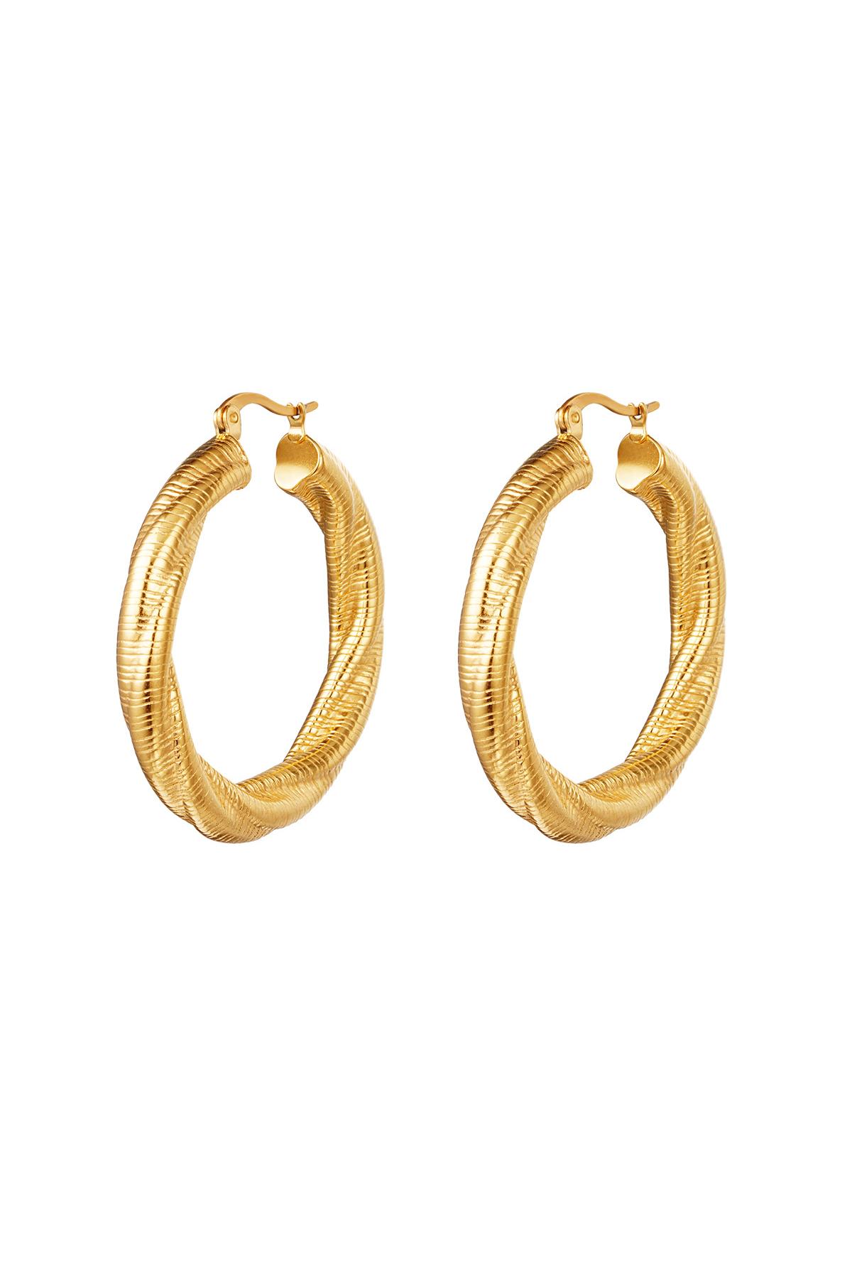 Hoops twisted large Gold Stainless Steel h5 