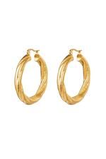 Gold / Hoops twisted large Gold Stainless Steel 