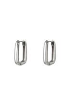 Silver / Earrings square small Silver Stainless Steel 