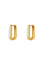 Gold / Earrings square small Gold Stainless Steel Picture2