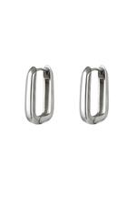 Silver / Earrings square large Silver Stainless Steel 