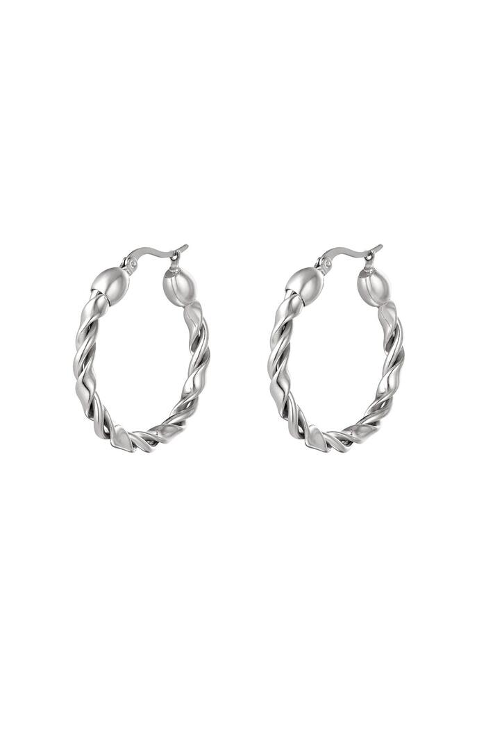 Stainless steel hoops large Silver 