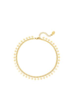 Stainless steel bracelet sparkling stars Gold h5 