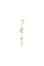 Gold / Ear Crawler Flowers And Butterfly Gold Copper Picture2