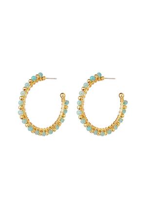 Earrings beaded hoops Blue Copper h5 