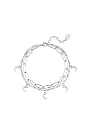 Armbandketting Maan Zilver Stainless Steel h5 