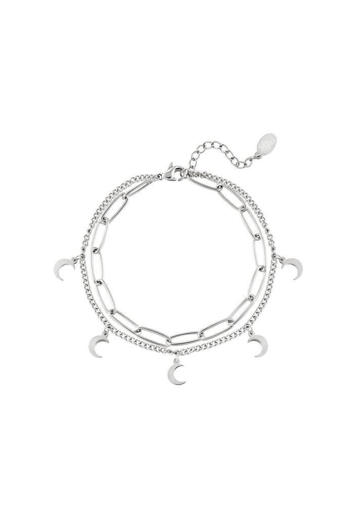 Bracelet Chain Moon Silver Stainless Steel 