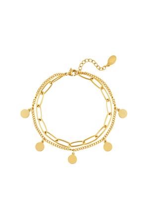 Bracelet Chain Circle Gold Stainless Steel h5 