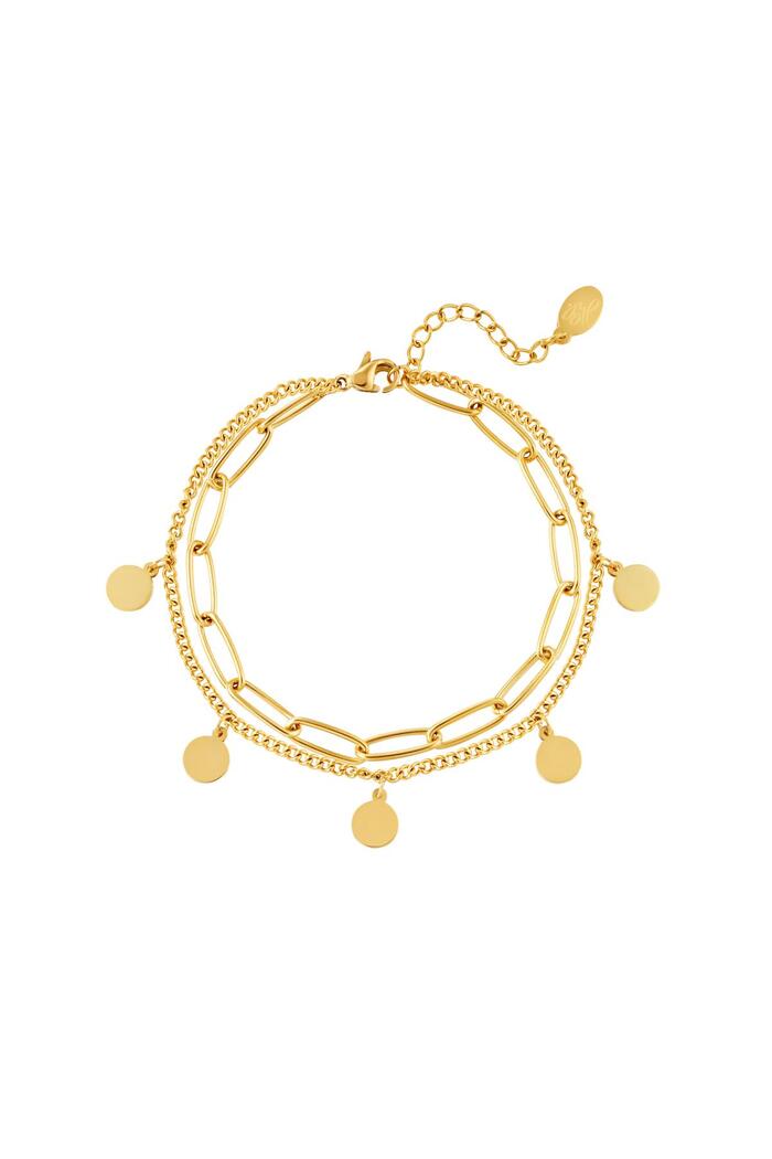Bracelet Chain Circle Gold Stainless Steel 
