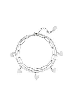 Bracelet Chain Heart Silver Stainless Steel h5 