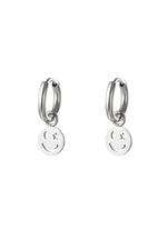 Silver / Stainless steel earring smiley and star Silver Picture2