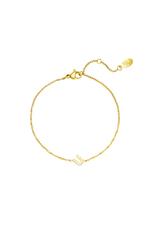 Gold / Stainless steel bracelet initial U Gold Picture9
