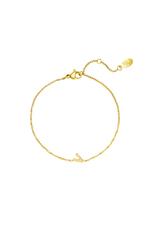 Gold / Stainless steel bracelet initial V Gold Picture10