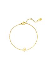 Gold / Stainless steel bracelet initial W Gold Picture11
