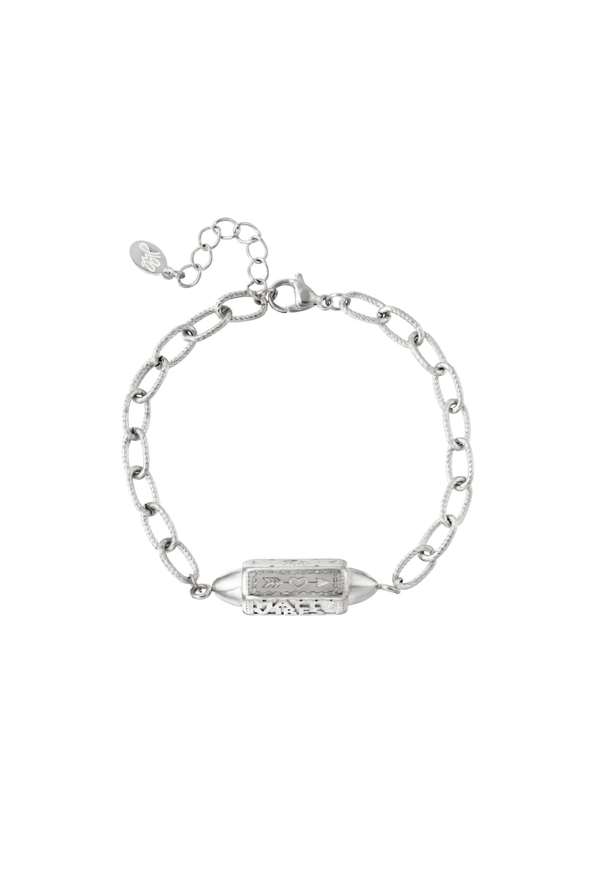 Silver / Bracelet Pendant Happy Vibes Silver Stainless Steel 