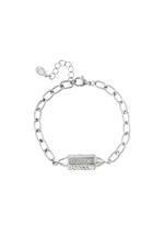 Silver / Bracelet Pendant Happy Vibes Silver Stainless Steel 